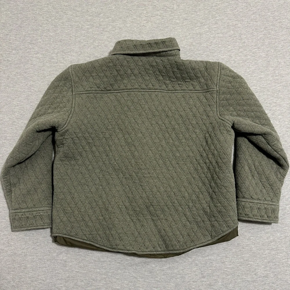 UNTUCKit Braunfield Quilted Shirt Jacket Mens Small Olive Green Snap Front 42151